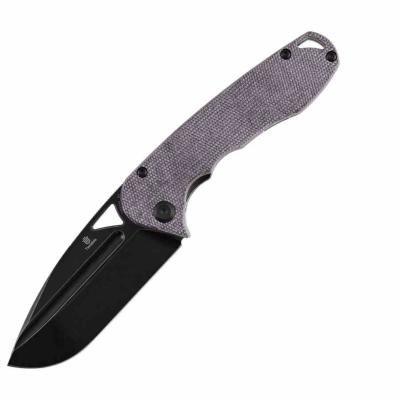 T1054A6 Tenable Bombur - Couteau Pliant Linerlock Lame Acier D2 Blackwash Drop Point Manche Micarta Violet - Livraison Gratuite