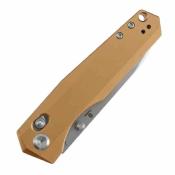 T1105V8 Couteau TENABLE Beaver Lame Acier Nitro-V Stonewashed Manche Aluminium Bronze Cross Bar Lock - Livraison Gratuite