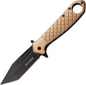 TF1042TN Couteau Semi AUtomatique Tac Force Tactical Tan A/O Lame Tanto Acier 3Cr13 - Livraison Gratuite