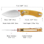 TVJM02YPN Couteau Trivisa Koala-Y Lame Drop Point Acier N690 Manche Ultem Sécurité Axis/Crossbar Bearing - Livraison Gratuite