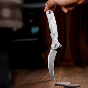 TVTY23AL14 Trivisa Lacerta-AL – Couteau pliant Liner Lock Lame Acier 14C28N Sandblast Manche Aluminum Foil - Livraison Gratuite