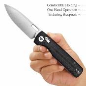 TVTY29BG14 Trivisa Sabretooth BG | Crossbar Lock | Lame Drop Point Acier 14C28N | Manche G10 Black Roulements Céramique - Livraison Gratuite