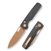 TVTY29CG14 Couteau Pliant Trivisa Sabretooth-CG Lame Acier 14C28N Manche Carbone G10 Noir Crossbar Lock - Livraison Gratuite