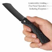 TVYD01BG14  Trivisa Norma-03B – Couteau pliant Liner Lock Lame Acier 14C28N Black Stonewashed Manche G10 Noir - Livraison Gratuite