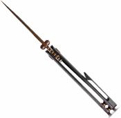 VOSA2103 Couteau Vosteed Vallhund | Lame Clip Point Acier S35VN Copper Dune | Manche Black Titanium Frame Lock - Livraison Gratuite