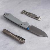 VOSA2918 Vosteed Raccoon A2918 – Lame Bowie 14C28N Destroyer Gray, Manche G10 Gris, Verrouillage Top Liner Lock - Livraison Gratuite