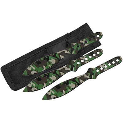 CN211414CM Lot de 6 Couteaux de Lancer Camo Etui Nylon - Livraison Gratuite