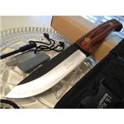 Couteau Elk Ridge Bushcraft Lame Acier 440 Manche Bois Etui Nylon Affuteur Fire Starter ER555PW - Free Shipping