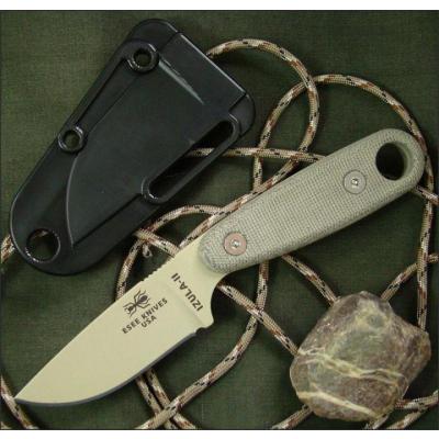 Couteau de Survie Izula II DT Version Desert Tan Carbone 1095 Manche Micarta ESEE Made In USA ESIZ2DT - Free Shipping