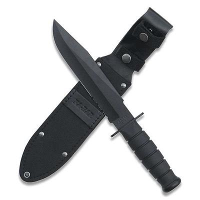 Ka-Bar Black Fighter Couteau de combat Acier 1095 Manche kraton Couteau KABAR made In USA KA1271 - Livraison Gratuite