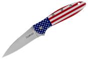 KS1660USA Couteau Kershaw A/O Drapeau USA Lame Wharncliffe Acier Sandvik 14C28N - Livraison Gratuite