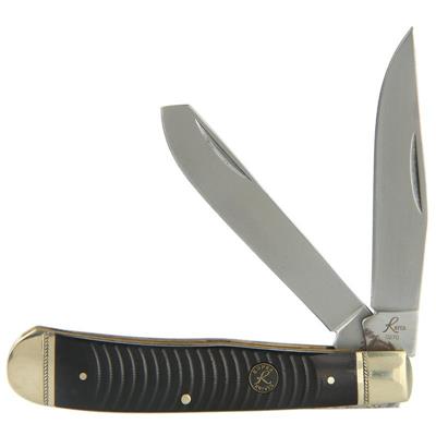 Couteau 2 Lames Roper Knives Viper Trapper Acier Carbone 1065 Manche Os RP0002CBR - Free Shipping