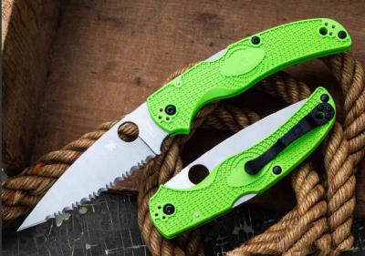 SC244SGR Couteau Spyderco Native Chief Lightweight Salt | Lame Acier LC200N SpyderEdge | Manche Green FRN | Lockback | Made in USA | Livraison Gratuite