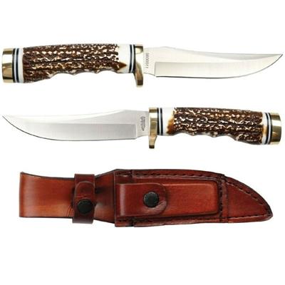 Couteau Schrade Uncle Henry Skinner Acier 7Cr17MoV Etui Cuir SCH1100086 - Livraison Gratuite