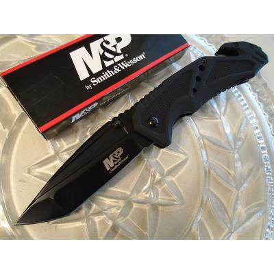 Couteau Smith&Wesson Military & Police Tanto Acier 7Cr17Mov Manche Alu Brise Vitres SWMP11B - Free Shipping