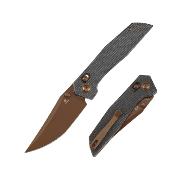 B1081V3 Couteau TENABLE Deadite Lame Acier 14C28N Rose Gold Manche Micarta Noir Cross Bar Lock - Livraison Gratuite