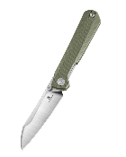 BTKMK20B — Couteau Pliant Bestechman Curvee Liner Lock Lame Acier AEB-L Two-Tone Manche Plaquettes G10 Vert Front Flipper Thumb Stud Livraison Gratuite