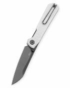 BTKMK20D — Couteau Pliant Bestechman Curvee Liner Lock Lame Acier AEB-L Two-Tone Manche Plaquettes G10 Blanc Front Flipper Thumb Stud Livraison Gratuite