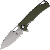 CBTWLVRNSOD Couteau CobraTec Wolverine Green Combo Edge Lame Acier D2 IKBS - Livraison Gratuite