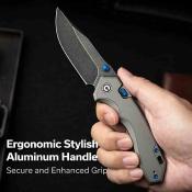 CE250931 — Couteau Civivi Elite Brova Top Liner Lock Lame Acier CPM S35VN Noir Manche Aluminium Gris Livraison Gratuite