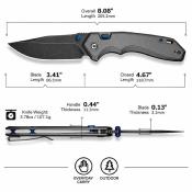 CE250931 — Couteau Civivi Elite Brova Top Liner Lock Lame Acier CPM S35VN Noir Manche Aluminium Gris Livraison Gratuite