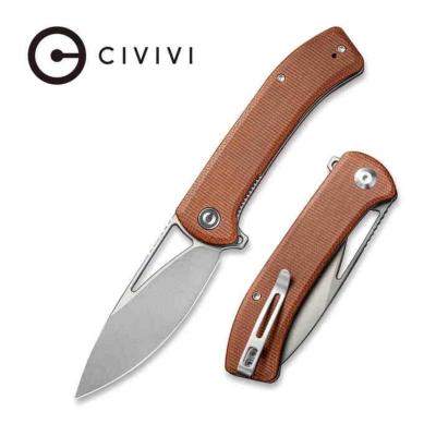 CIVC2024A CIVIVI RIFFLE Brown MICARTA FLIPPER Lame 14C28N - Livraison Gratuite