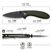 CIVC240312 CIVIVI Faeger – Couteau Pliant Button Lock | Lame Drop Point 14C28N Blk | Manche G10 Green - Livraison Gratuite