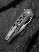 CIVC240392 Couteau Civivi Anaaki Gray Clip Point Lame Acier Nitro-V Manche Aluminium Pivot Roulement à Billes Button Lock - Livraison Gratuite