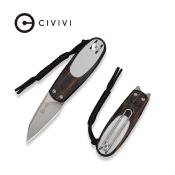 CIVC250545 — Couteau CIVIVI Purr Lame Acier Nitro-V Reverse Tanto Stonewashed Manche Plaquettes G10 Orange, Noir et Blanc Double Detent Slip Joint - Livraison Gratuite