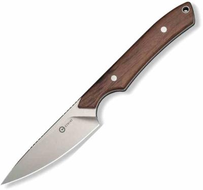CIVC250843 — Couteau Fixe Civivi High Grass Field Knife Lame Acier 14C28N Stonewashed Manche Bois Guibourtia Housse Kydex Livraison Gratuite