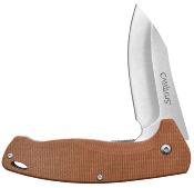 CM19479 Camillus Arvo – Couteau Pliant A/O Lame Drop Point Acier 420 Manche Micarta Lin Beige - Livraison Gratuite