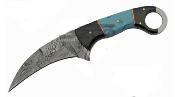 DM1295TR Karambit Damas 256 Couches Manche Corne/Turquoise - Livraison Gratuite