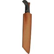 DM1323 Couteau Tanto Machette Damas Great Slate Lame Acier 256 Etui Cuir - Livraison Gratuite