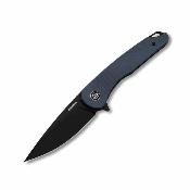 EKC440BGY – Eikonic Dromas Flipper – Couteau pliant Lame Drop Point Acier D2 black – Manche G10 bleu – Livraison Gratuite