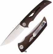 EKC551SBR Eikonic Aperture – Couteau Pliant Flipper Lame D2 Satin – Manche Micarta Brun – Liner Lock – Livraison Gratuite