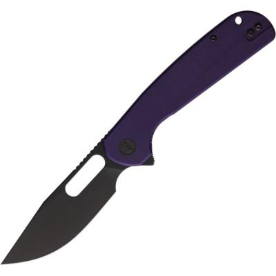 EUT022 Couteau Pliant Eutektik Trinity Lame Acier 14C28N Manche G10 Violet Linerlock - Livraison Gratuite