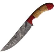 FHK1473  Poignard FH Knives Damas 256 Couches Manche Bois Etui Cuir - Livraison Gratuite