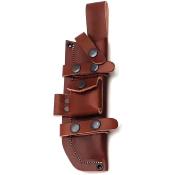 FHKCPBW001 Couteau FH Knives Bowie Brown Lame Acier Damas 256 Couches Etui Cuir - Livraison Gratuite