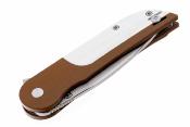 FKCDF020 Couteau Finch Devil’s Finger Claymore Lame Acier 14C28N Satin Stonewash Manche G10 Brown/White Linerlock – Livraison Gratuite