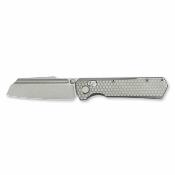GEO2506A GEO Knife Noxiz – Couteau pliant Lame Acier M390 Sheepsfoot Manche Titane Gris Axis Lock - Livraison Gratuite