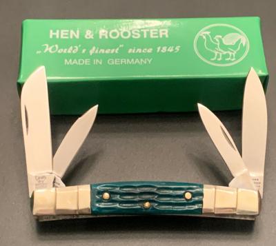 HR324CGJB Couteau Hen & Rooster Vintage Congress Green Lames Acier Carbone Made Germany - Livraison Gratuite