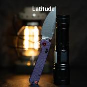 J1975PU — Couteau CJRB Latitude Lame Acier AR-RPM9 Drop Point Stonewash Manche G10 Violet Top Linerlock Flipper - Livraison Gratuite