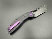 KETM0104 Yakuza CF PUE/SW Couteau Ketuo Yakuza | Lame Tanto Acier 154CM | Manche Purple Marble Carbon Fiber Linerlock - Livraison Gratuite