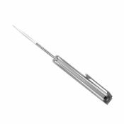 KI3732A1 Couteau Pliant Kizer Melody Lame Acier Damas (HRC 60-62) Manche Aluminium et Titane Cristallisé Slip Joint - Livraison Gratuite