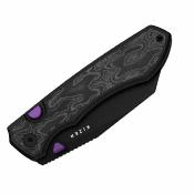 Ki3634A2 Kizer Wharning | Couteau Lame Sheepsfoot Acier CPM-S45VN Black | Manche Black UltreX Micarta Liner Lock - Livraison Gratuite