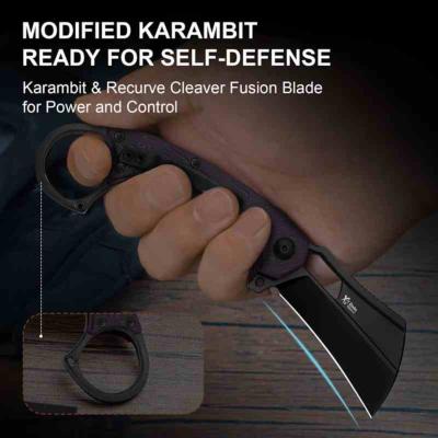 KIV2702A2 Kizer Dodo PC Karambit | Couteau Pliant | Lame Acier Nitro-V Black | Manche G10 Purple | Liner Lock - Livraison Gratuite