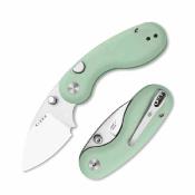 KIV2742A4 Kizer Microbe – Couteau Lame Acier 14C28N Satin Drop Point Manche G10 Jade Button Lock – Livraison Gratuite