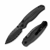 KIV3781BDA3 Kizer Phoca CD – Couteau pliant Button Liner Lock Lame Acier Damas Manche Black Micarta - Livraison Gratuite
