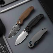 KIV3781CDA3 Kizer Phoca CD – Couteau pliant Clutch Lock Lame Acier Damas Manche Mkuruti Wood - Livraison Gratuite