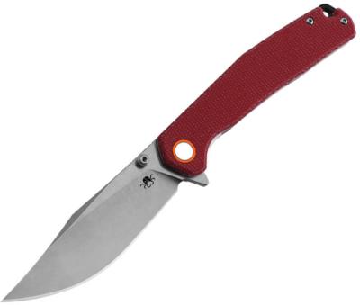 KKNJ335LRD Couteau Pliant Klaken Lancet Lame Acier 14C28N Manche Micarta Rouge Linerlock Flipper - Livraison Gratuite